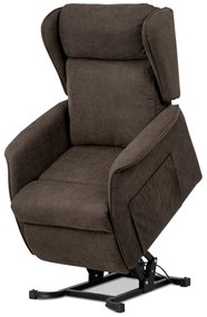 Autronic - TV a relaxačné kreslo "ušiak", elektrické polohovanie, 1 motor 230V/29V, poťah hnedá látka - TV-1190 BR2