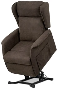 Autronic - TV a relaxačné kreslo "ušiak", elektrické polohovanie, 1 motor 230V/29V, poťah hnedá látka - TV-1190 BR2