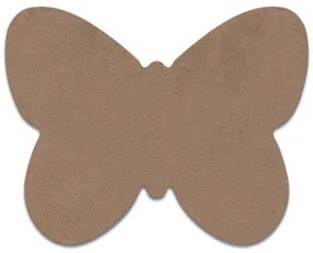 Koberec protišmykový SHAPE 3150 Motýľ Shaggy - camel, béžový plyš