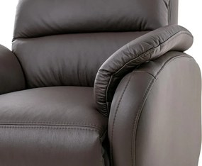 Kožené hojdacie kreslo s elektrickým polohovaním ELEGANT 1, tm. hnedá