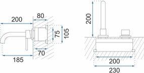 Rea Lungo Long, podomietková umývadlová/vaňová batéria + BOX, chrómová, REA-B0369