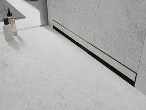 Mexen Flat nerezový sprchový žľab na stenu 100 cm vzor 2v1, zlatá, 1530100