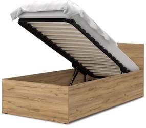 Jednolôžková posteľ s úložným priestorom Dolly - dub craft Rozmer: 200x90