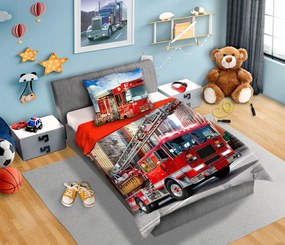 Bavlnené obliečky HASIČI - červené - 140x200 cm