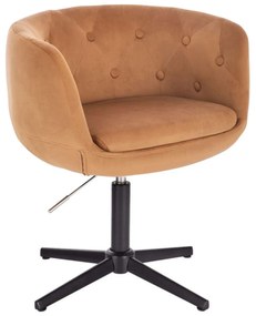 LuxuryForm DESIGN Kreslo MONTANA VELUR na čiernom kríži - hnedé