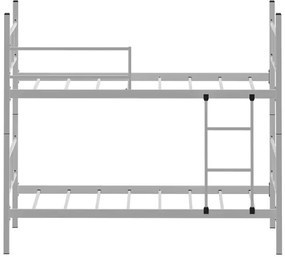 Kovová poschodová posteľ MAVEN 90x200 cm biela nosnosť 2x100 kg