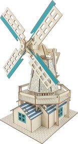 Dřevěné 3D puzzle Holandský větrný mlýn