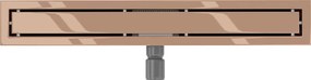 Mexen Flat, lineárny podlahový žľab 50 cm, M13, ružové zlato, 1610050-15