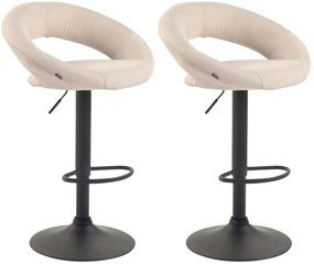2x Barová stoličkaOlinda - látka, čierny rám - krémová