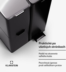 Klarstein Tiyo 3 v 1, kôš na odpadky, 60 litrov, vyberateľný kôš, s mäkkým zatváraním