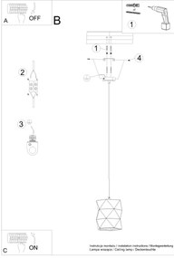 Sollux SL.1250 - Luster na lanku GOBI 1xE27/15W/230V keramika