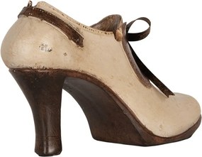 Béžová antik dekorácia dámska topánka na podpätku - 19*7*12 cm