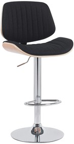 Barová stolička Clawson - látka, chróm rám - natura/čierna