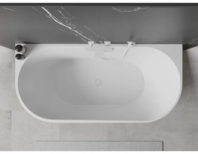 Mexen Oval, voľne stojaca nástenná vaňa 140 x 75 cm, biela, biely prepad, 52671407500-20