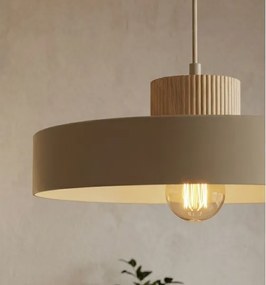 Závesný luster na lane KIVI 1xE27/15W/230V béžový
