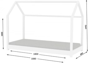 Detská posteľ Domček Bella, Biela