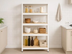 Regál 180x90x30 cm lakovaný 5-policový, nosnosť 875 kg - biely