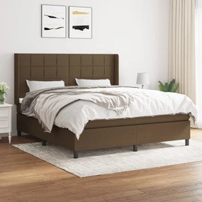 Boxspring posteľ s matracom tmavohnedá 180x200 cm látka 3131452