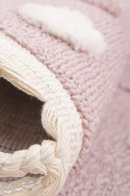 Koberec Skandi Kids A2565A so strapcami ružový / krémový kruh