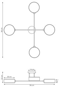 Prisadený luster MAGA 4xE14/10W/230V béžový
