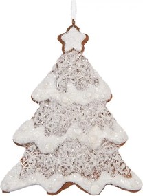 Závesná dekorácia zasnežený perníkový stromček Frosted Ginger - 9*1*10 cm