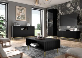 Komoda 3D3S 200 Rowanna (čierna). Akcia -20%. Vlastná spoľahlivá doprava až k Vám domov. 1125009