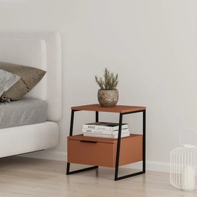 Nočný stolík v tehlovej farbe Velia – Marckeric