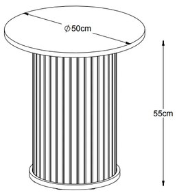 Dizajnový odkladací stolík Vasiliy 50 cm dymový dub