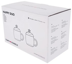 Šálka s vrchnákom a lyžičkou (2 ks) Happy Duo 480 ml - kombinácia farieb