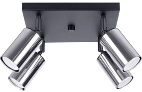 Sollux SL.1370 - Bodové svietidlo WINX 4xGU10/10W/230V čierna/chróm