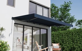 Elektrická markíza s LED osvetlením BestBerg BBSU-EL495CG / 495 x 300 cm / sivá
