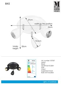 Markslöjd 107337 - Bodové svietidlo BIKE 3xGU10/12W/230V