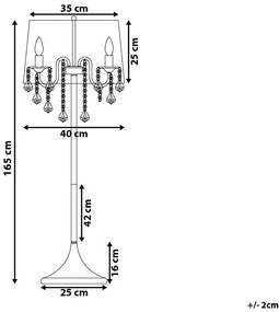 Krištáľová stojacia lampa sivá EVANS Beliani