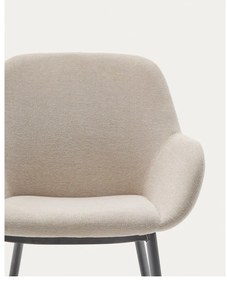 Krémovobiele čalúnené jedálenské kreslo Konna – Kave Home