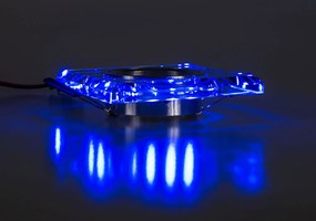 BERGE Podhľadové bodové svietidlo BRG71025 nevýklopné - GU10 - štvorec + svietiaca LED pásik 3W modrá