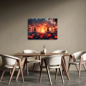 Sklenený obraz - Jóga v prírode (70x50 cm)