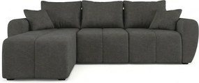 Rozkladacia obojstranná sedacia súprava do L SEVIO 246x145 cm, tmavosivá + 2 vankúšiky ZDARMA