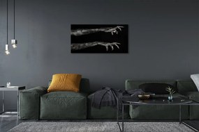 Obraz canvas Čierne pozadie špinavé ruky 125x50 cm