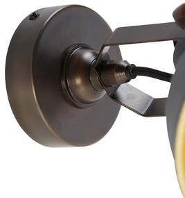 Priemyselná nástenná lampa betón s medeným nastaviteľným - Liko