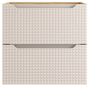 Závěsná umyvadlová skříňka Luxor Beige 82-60-2S béžová/dub olejovaný