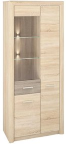 Vitrína Castel 02 Sonoma/hľuzovka