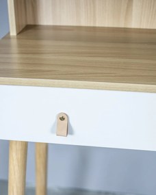 Dekorstudio Toaletný stolík s LED zrkadlom SCANDI biely+svetlý buk