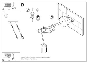 Nástenné svietidlo Edison, čierne telo svietidla