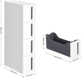 Úložný kuchyňský regál BASTEN 84 cm bílý