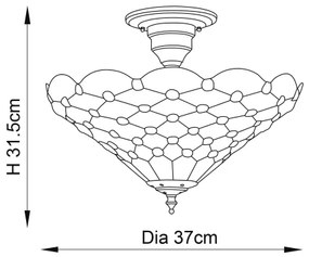 Endon 64300 - Prisadený luster Tiffany PEARL 3xE27/60W/230V pr. 37 cm