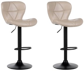 Sada 2 barových stoličiek z umelej kože svetlobéžová VALETTA II Beliani