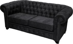 XXXLutz SEDAČKA CHESTERFIELD, drevo, textil, kompozitné drevo, čierna MID.YOU - Sedačky - 000694009804
