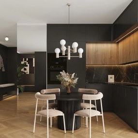 Luster Halo, 6x biele sklenené tienidlo, tp