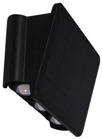 Milagro LED Solárne nástenné svietidlo ALF LED/4W/1300 mAh 3000K IP54 čierna MI2144