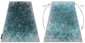 Koberec DE LUXE 626 geometrický, romby - sivý / zelený